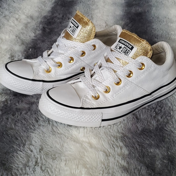 womens gold glitter converse